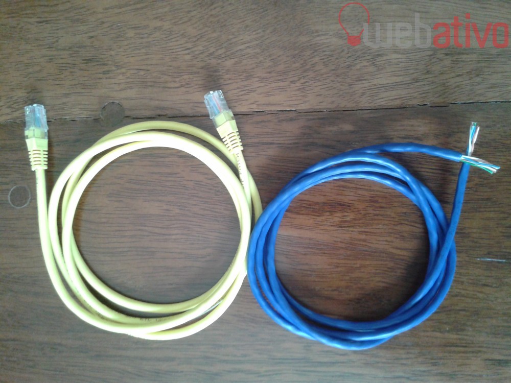 cabo de rede amarelo e azul