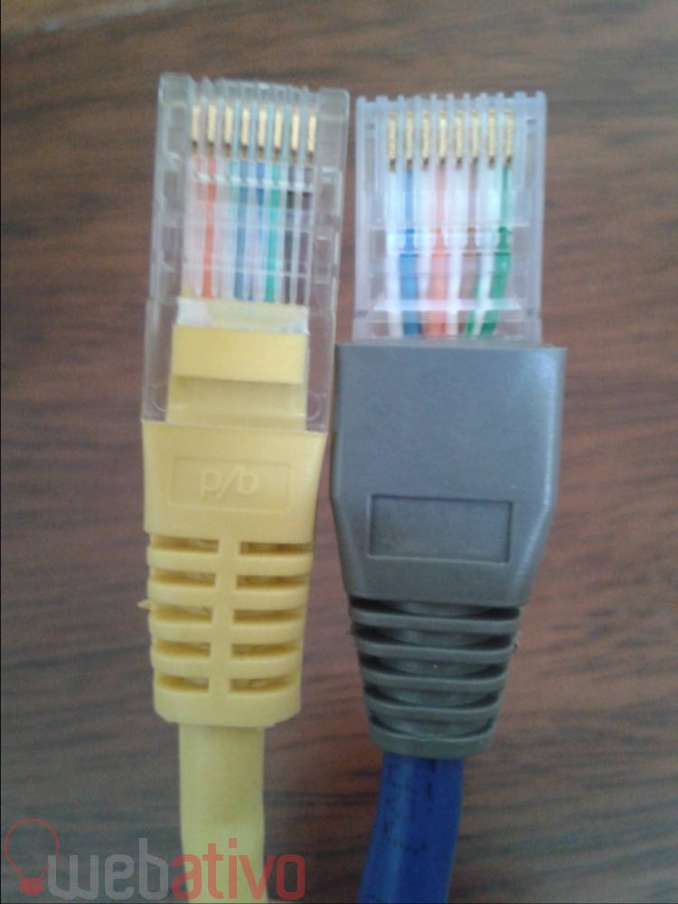 duas pontas de cabo rj45