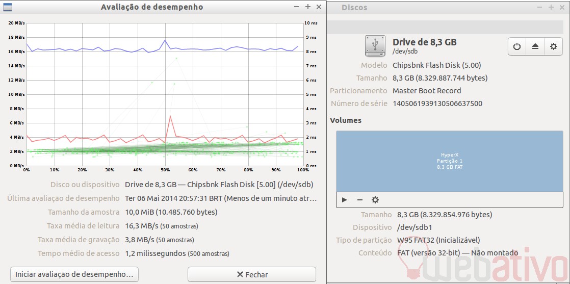 Como o pendrive aparece agora, com tamanho real