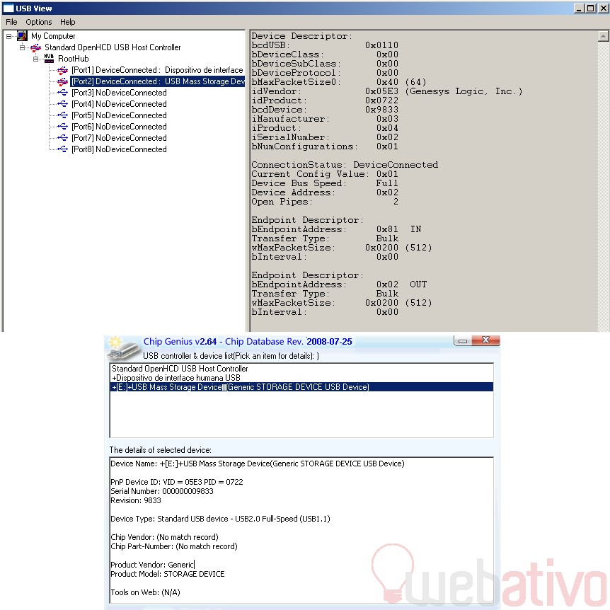 Verificando informacoes de fabricante e dispositivo