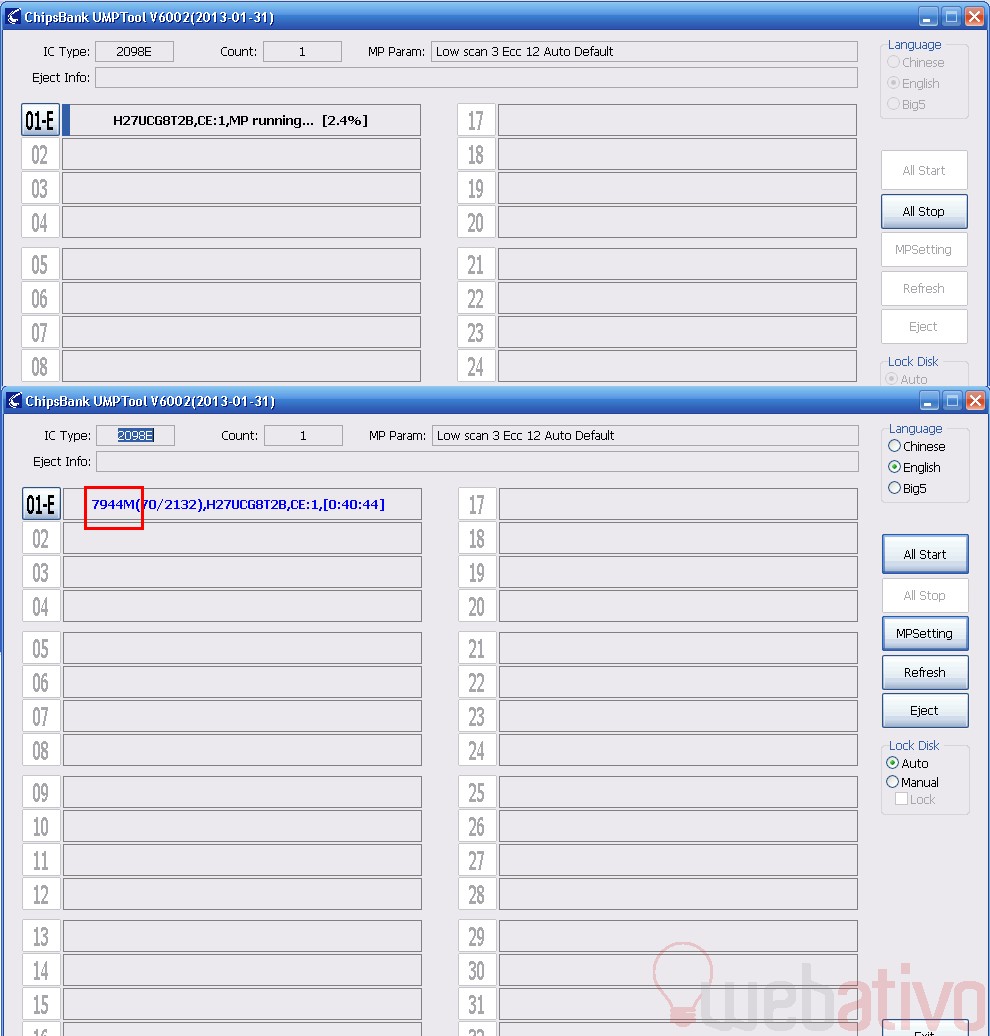 ChipBank UMPtool V6002, o programa que atualiza o firmware do controlador CBM2098E